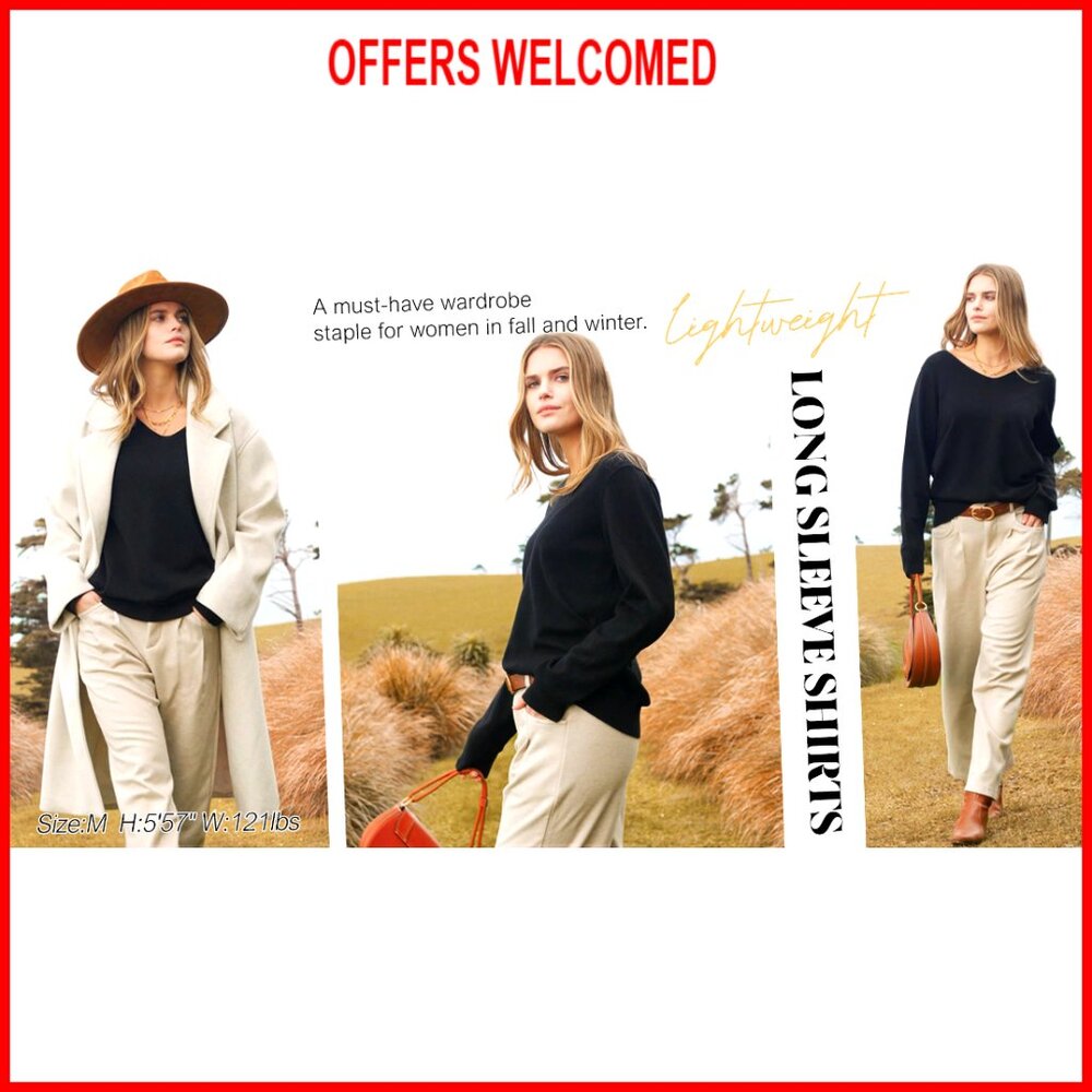 Viscose Nylon Polyester V-Neck Pullover Sweater L… - image 7